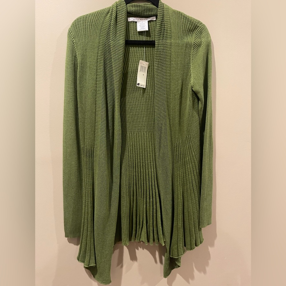 Max Studio Ribbed Cardigan - NWT - Medium - Green